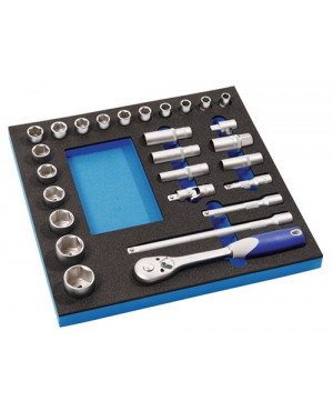 Steckschlüsselsatz B.370xT.385xH.30mm 2/3 Werkzeugmodul 27-tlg.1/2 Zoll PROMAT