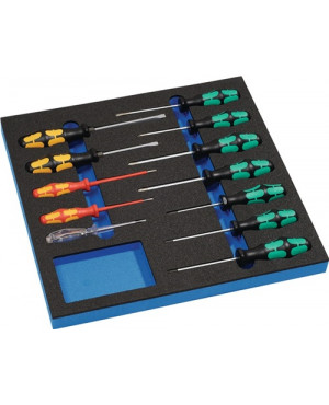 Schraubendrehersatz B.370xT.385xH.30mm2/3 Modul 12-tlg.Schl.+PH+TX, Spannungspr.