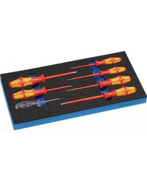 Schraubendrehersatz B.185xT.385xH.30mm1/3 Modul 7-tlg.VDE Schl.PH Spannungspr.