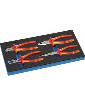 Zangensatz B.185xT.385xH.30mm1/3 Werkzeugmodul 4-tlg.VDE Knipex Zangen