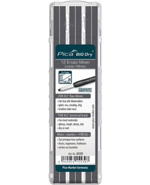 Minenset f.Zimmermannsbleistift 12 teilig Pica graphit BIG Dry 6030