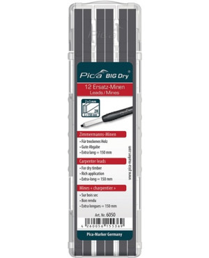Minenset f.Zimmermannsbleistift 12 teilig Pica graphit 2H BIG Dry 6050