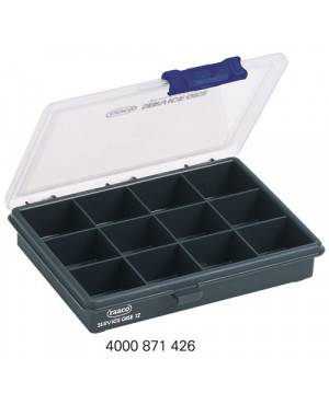 Sortimentskasten B175xT143xH32mm 12 Fächer transp.dunkelblau RAACO