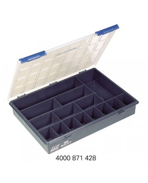 Sortimentskasten B338xT261xH57mm 15 Fächer transp.dunkelblau RAACO