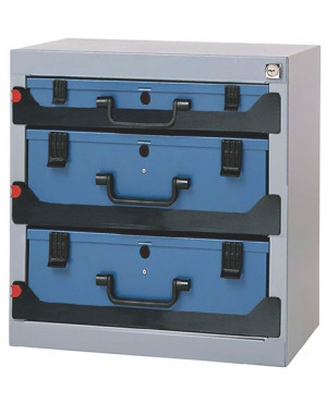 Sortimentskastentresor B.416xT.256xH.434mm 3Fächer Einzelverriegelung Stahlblech