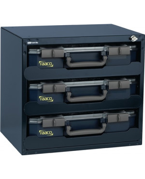 Tresor B.452xT.330xH.405mm 3Sort.-Kästen 10Einsätze Stahlgehäuse/Schubl.a.PP