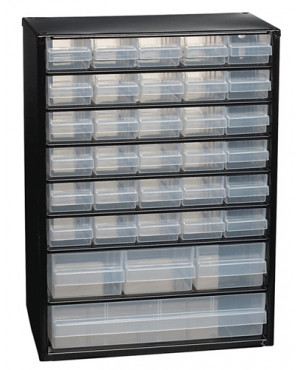 Kleinteilemagazin B306xT150xH420mm Stahlbl.34 Schubl.Poypropylen