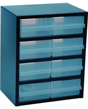 Kleinteilemagazin B357xT255xH435mm Stahlbl.8 Schubl.Poypropylen anthrazit RAACO