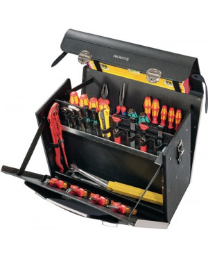 WerkzeugtascheB.460xT.210xH.340mm33l Rindleder HDPEAlu-verstärkter Taschenk.