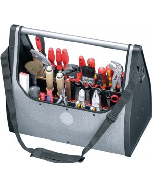 Werkzeugtasche B.495xT.250xH.395mm m.Tragestange silber 2xCP-7Halter D.11mm+26mm