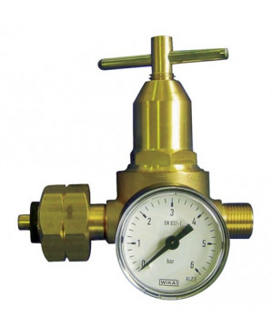 Propankleindruckregler m.Manometer 0,5-6bar 18 kg/hW 21,8x1/14Zoll LH KAYSER