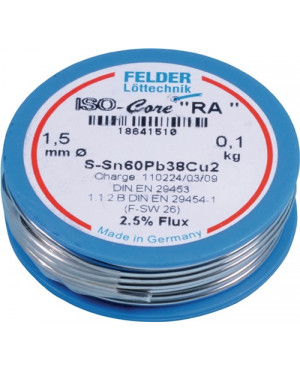Lötdraht ISO-Core® RA 1,5mm 250g S-Sn60Pb38Cu2 FELDER