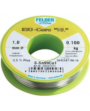 Lötdraht ISO-Core® EL 1,5mm 100g S-Sn99Cu1 FELDER