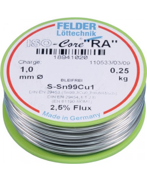 Lötdraht ISO-Core® RA 1,5mm 250g S-Sn99Cu1 FELDER