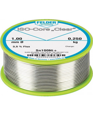 Lötdraht ISO-Core® Clear 1mm 100g Sn100Ni+ FELDER