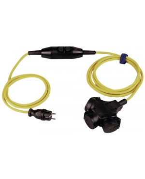 Schutzkontaktverlängerung L.4,5m 16A/230V 3x1,5mm2 IP44 3fach Vollgummikupplung