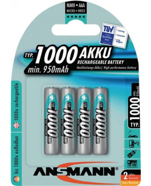 Akkuzelle 1,2 V 1000 mAh R03-AAA-Micro HR03 4 4St./Blister ANSMANN