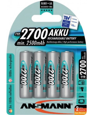Akkuzelle 1,2 V 2700 mAh R6-AA-Mignon HR6 4 4St./Blister ANSMANN
