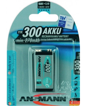Akkuzelle 9 V 300 mAh 9-V-E-Block 6F22 1 1St./Blister ANSMANN