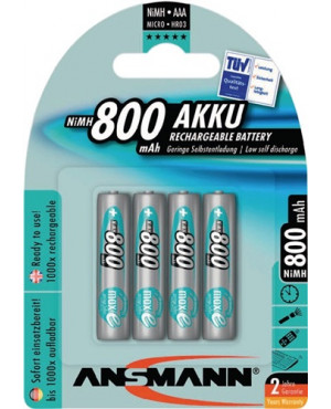 Akkuzelle maxE 1,2 V 800 mAh R03-AAA-Micro HR03 4 4St./Blister ANSMANN