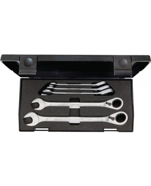 Knarrenringmaulschlüsselsatz 5 tlg. SW 8-19 mit Umschalthebel 7 UR-005