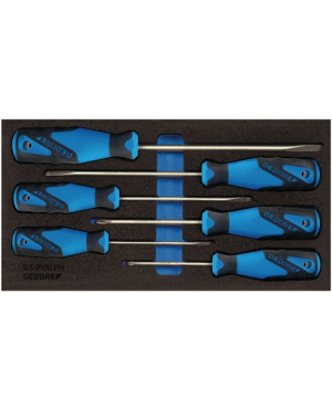 Werkzeugmodul T.310mmxB.157,5mm 6tlg. Schraubendreher Schlitz/PZD GEDORE