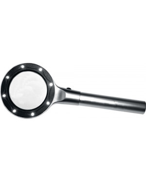 Leselupe m.Beleuchtung 2,5-fach Linsen-D. 70mm m.8 LEDs PROMAT