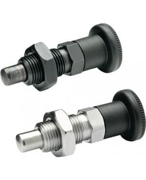 Rastbolzen GN 817 d1 12mm d2 M20 x 1,5mm l1 15mm Stahl,o.Rastsperre,m.Kontermut.