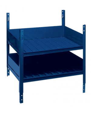 Regalelement LOGS 40 H520xB540xT390mm blau RAL 5022 m.Doppelfachboden LOGS