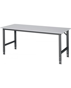 Werktisch B2000xT800xH760-1080mm Arbeitsplatte Melamin Gestell anthrazit