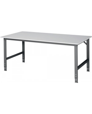 Werktisch B2000xT1000xH760-1080mm Arbeitsplatte Melamin Gestell anthrazit