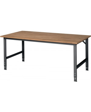 Werktisch B2000xT1000xH760-1080mm Arbeitsplatte Buche Gestell anthrazit