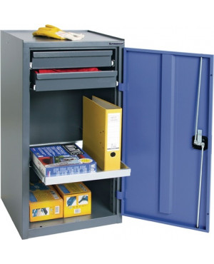 Werkzeug-/Beistellschrank H1000xB500xT500mm 2 Schubl.,1 BD grau/blau NCS PROMAT