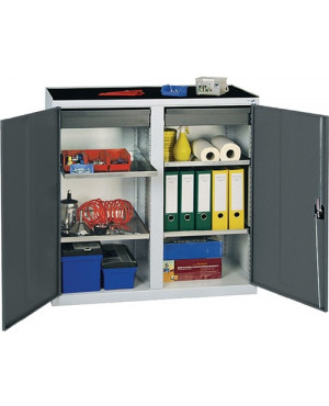 Werkzeug-/Beistellschrank H1000xB1000xT500mm 2Schubl.,4BD lichtgrau/anthrazitgr.