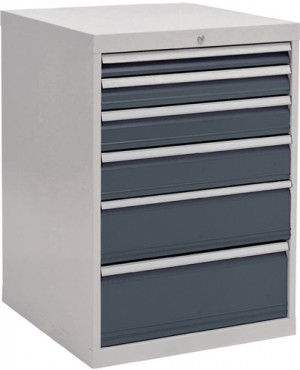 Schubladenschrank H1019xB705xT736mm lgrau/anthr. 6 Schubl.Vollauszug