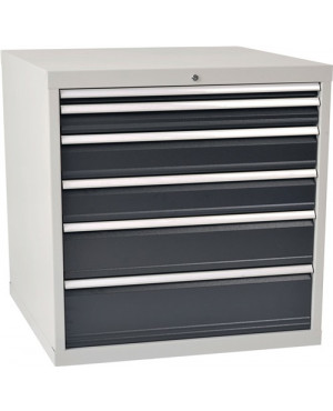 Schubladenschrank H1019xB1005xT736mm lichtgrau/anthrazitgrau 6 Schubl.Vollauszug