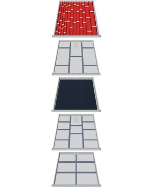 Schubladen-Unterteilungsmaterial Front-H.75-200mm 79-tlg.