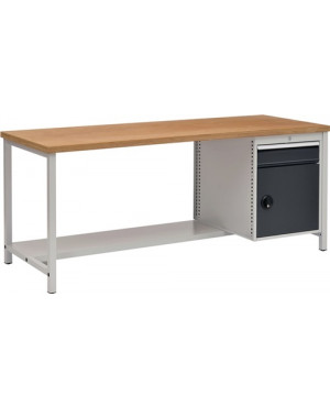 Werkbank grau/anthr.-grau B2000xH859xT750mm Buche Multiplex 40mm 1 chubl.1Tür