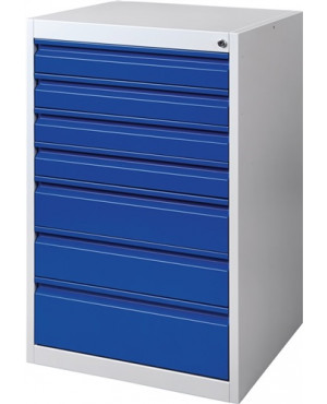 Schubladenschrank BK 600 H1000xB600xT600mm grau/blau 7 Schubl.Einfachauszug