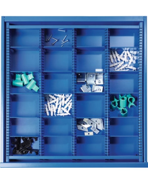 Schubladen-Unterteilungsmaterial BK 600 Front-H.100mm 3 Längs-/20 Querteiler