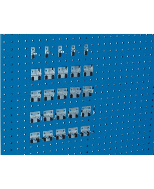 Werkzeughaltersortiment 25-tlg.verz.f.Lochplatten 15Hak./5Doppelh./5Klammern