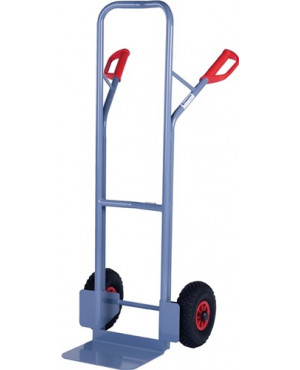 Stapelkarre H.1300mm Schaufel-L250xB320mm Luft-Bereifung Trgf.300kg blau PROMAT