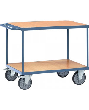 Tischwagen 2 Ladeflächen L1200xB800mm taubenblau Trgf.600kg PROMAT