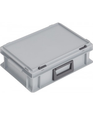 Ku.-Koffer L400xB300xH133mm PP 1 Griff Schiebeverschluss grau 10l