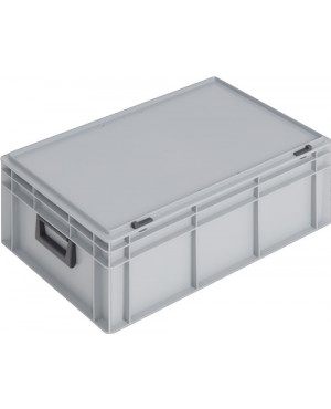 Ku.-Koffer L600xB400xH233mm PP 2 Griffe Schiebeverschluss grau 42l
