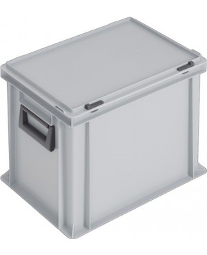 Ku.-Koffer L400xB300xH333mm PP 2 Griffe Schiebeverschluss grau 31l