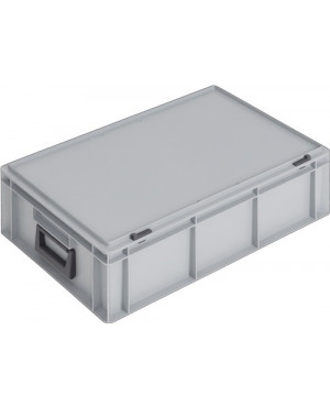 Ku.-Koffer L600xB400xH183mm PP 2 Griffe Schiebeverschluss grau 34l