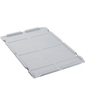 Scharnierdeckel PP L600xB400mm grau f.Transportstapelkasten ALLIT