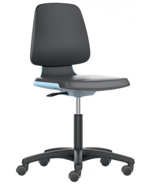 Arbeitsdrehstuhl Labsit m.Rl.Sitzschale blau Integralschaum schwarz 450-650mm