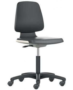 Arbeitsdrehstuhl Labsit Rollen Sitzschale blau Supertec-Gewebe schwarz 450-650mm